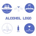 Set of alcohol logos