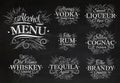 Set alcohol menu chalk