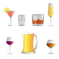 Set of Alcoholic beverages , icon