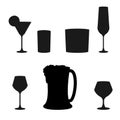 Set of Alcoholic beverages , icon