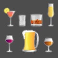 Set of Alcoholic beverages , icon