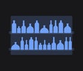 set of alcoholic drinks bottles vodka bottles for graphic and web design