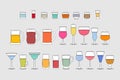 Set of Alcoholic drinks glasses