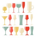 Set of Alcoholic Glass Royalty Free Stock Photo