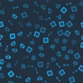 Set Algorithm, Artificial intelligence robot, Server, Data and AI on seamless pattern. Vector Royalty Free Stock Photo