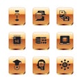 Set Algorithm, Graduation cap, Humanoid robot, Binary code, Processor CPU, Artificial intelligence, Neural network and Royalty Free Stock Photo