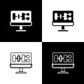 Set Algorithm icon isolated on black and white background. Algorithm symbol design from Artificial Intelligence Royalty Free Stock Photo