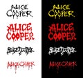 Set of Alice Cooper vector logos. Royalty Free Stock Photo