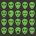 Set of alien faces