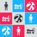 Set Alien, Mars rover and Planet icon. Vector Royalty Free Stock Photo