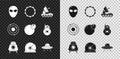 Set Alien, Sun, Mars rover, Astronaut helmet, UFO flying spaceship, Solar system and Planet icon. Vector