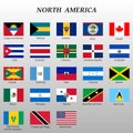 set of all flags of North America Royalty Free Stock Photo