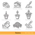 Set of All Steps of Business Outline Web Icons