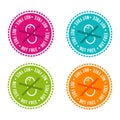 Set of Allergen free Badges. Nut free. Vector hand drawn Signs. Can be used for packaging Design. Royalty Free Stock Photo