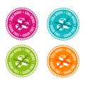 Set of Allergen free Badges. Sugar free.Can be used for packaging Design Royalty Free Stock Photo