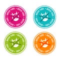 Set of Allergen free Badges. 100% vegan. Hand drawn Signs. Can be used for packaging Design Royalty Free Stock Photo