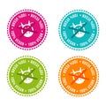 Set of Allergen free Badges. 100% vegan. Vector hand drawn Signs. Can be used for packaging Design. Royalty Free Stock Photo