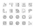 Set of Allergy and Allergens Line Icons. Patient, Thermometer, Microbes and more