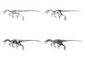 Set of allosaurus icons. Vector illustration decorative design