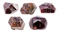 Set of Almandine Almandite, garnet gemstones Royalty Free Stock Photo