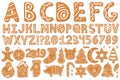 Set of alphabet holidays gingerbread cookies Royalty Free Stock Photo