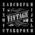 Set Alphabet Letters Vintage Western Vector