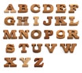 Set of Alphabet made from wood