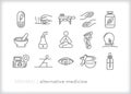 Set of alternative medicine icons for a healthy, natural lifestyle