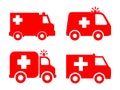 Set ambulances icon - vector