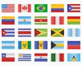 Set of American countries Flags Royalty Free Stock Photo