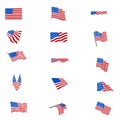 Set of american flags FLAG Royalty Free Stock Photo