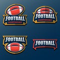 Set of American Football Logo Template. Vector College Logos Ill