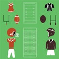 Set of American Football And Rugby Icons and Vectors