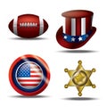 set of american icons. Vector illustration decorative background design