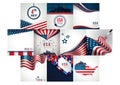 set of american icons. Vector illustration decorative design Royalty Free Stock Photo