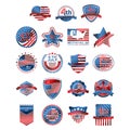 set of american independence day icons. Vector illustration decorative design Royalty Free Stock Photo
