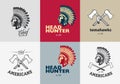 Set of american indian badges Royalty Free Stock Photo