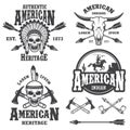 Set of american indian emblems Royalty Free Stock Photo