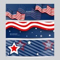 Set of American nation banner with national flag and space for text. Independence and freedom vector concept. USA country day Royalty Free Stock Photo