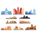 Set of american state icons. Vector illustration decorative background design