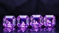 Exquisite Zeiss Ikon Zm Style: 5 Amethyst-cut Diamonds On Dark Background