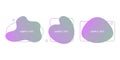 Set of amoeba templates for presentation in gradient colors. Various liquid shapes with a copy space for text Royalty Free Stock Photo