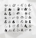 Set ampersands for letters Royalty Free Stock Photo