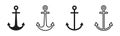 Set of anchor icons. A collection of icons representing anchors, typically used to symbolize stability, strength, and a connection Royalty Free Stock Photo