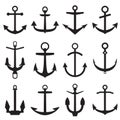 Set of anchor icons Royalty Free Stock Photo