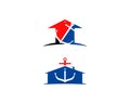 Set of Anchor Mortgage house logo vector template