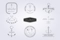 set of anchor of sailor badges vector illustration design for logo, print, apparel, shirt, icon, label. various of collection Royalty Free Stock Photo