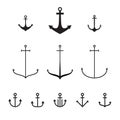 Set of anchors, modern simple design, line design