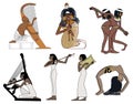 A set of ancient Egyptian music and dance illustrations