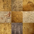 Set of ancient Egyptian writing Royalty Free Stock Photo